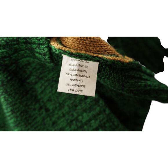 Notations Gingerbread Men Christmas Sweater Green Holiday Ugly Xmas Knit Small - Picture 4 of 4